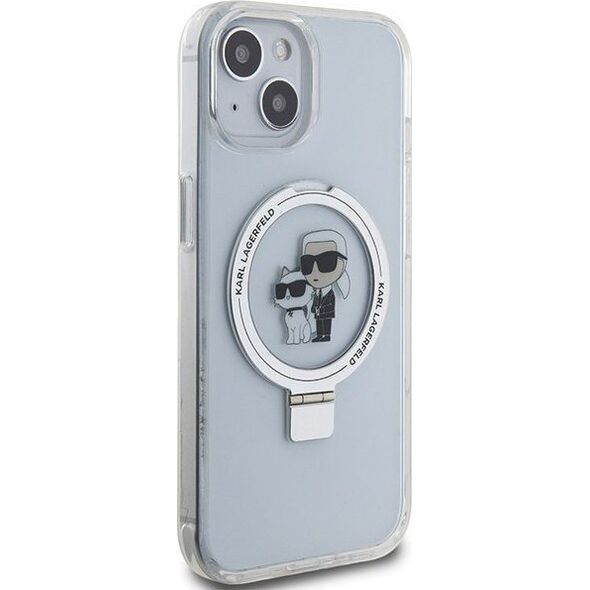 Karl Lagerfeld Karl Lagerfeld KLHMP14SHMRSKCH iPhone 14 / 15 / 13 6.1" biały/white hardcase Ring Stand Karl&Choupettte MagSafe