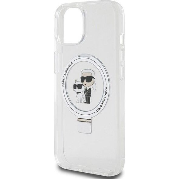 Karl Lagerfeld Karl Lagerfeld KLHMP14SHMRSKCH iPhone 14 / 15 / 13 6.1" biały/white hardcase Ring Stand Karl&Choupettte MagSafe