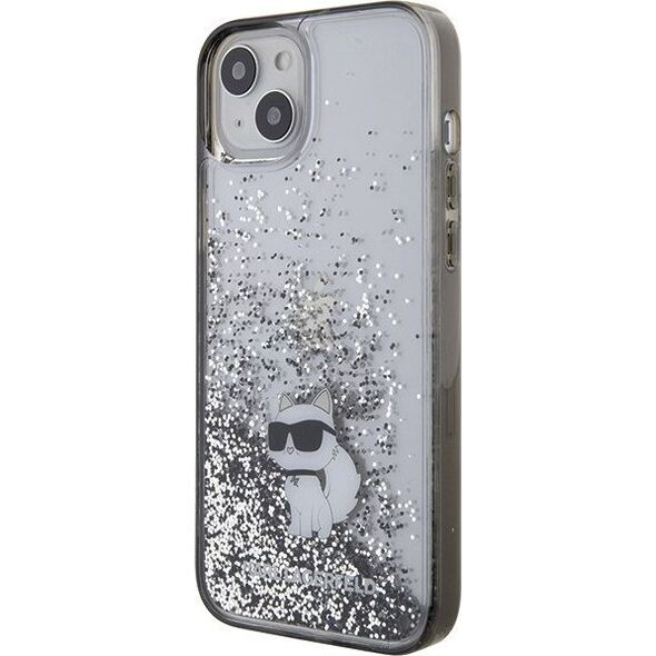 Karl Lagerfeld Karl Lagerfeld KLHCP15MLKCNSK iPhone 15 Plus 6.7" transparent hardcase Liquid Glitter Choupette