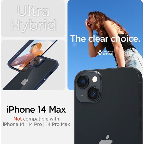 Spigen Crystal Hybrid, navy blue - iPhone 14 Plus