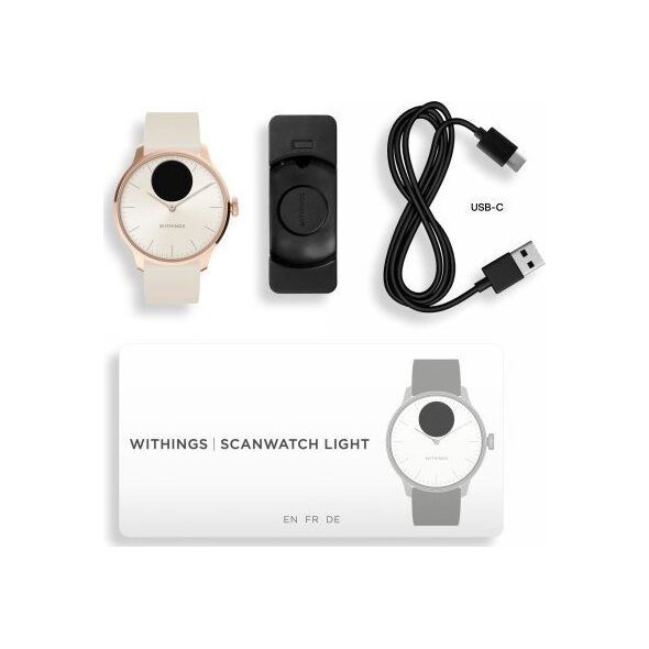 Zegarek Withings Withings ScanWatch Light, rose gold white