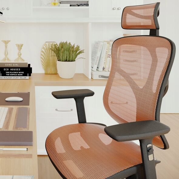 Krzesło biurowe Diablo Chairs Fotel ergonomiczny Diablo V-Basic: czarno-pomarańczowy