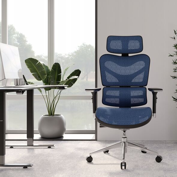 Krzesło biurowe Diablo Chairs Fotel ergonomiczny Diablo V-Commander: czarno-niebieski
