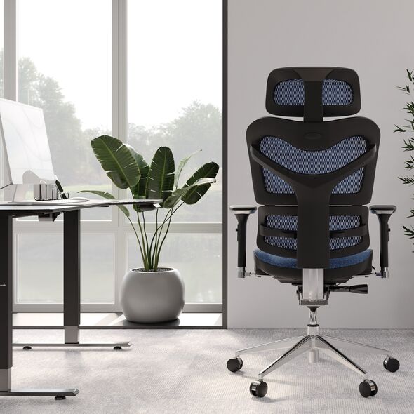 Krzesło biurowe Diablo Chairs Fotel ergonomiczny Diablo V-Commander: czarno-niebieski
