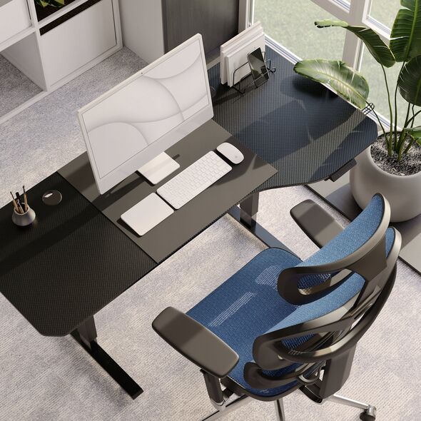 Krzesło biurowe Diablo Chairs Fotel ergonomiczny Diablo V-Commander: czarno-niebieski