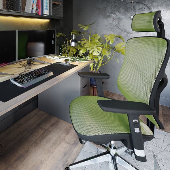 Krzesło biurowe Diablo Chairs Fotel ergonomiczny Diablo V-Basic: czarno-zielony