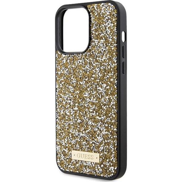 Guess Guess GUHCP15LPFGSBSD iPhone 15 Pro 6.1" żółty/yellow hardcase Rhinestone Metal Logo