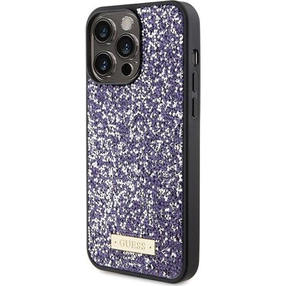 Guess Guess GUHCP15LPFGSBSP iPhone 15 Pro 6.1" fioletowy/purple hardcase Rhinestone Metal Logo