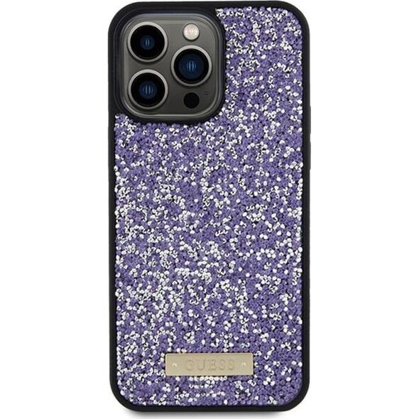 Guess Guess GUHCP15LPFGSBSP iPhone 15 Pro 6.1" fioletowy/purple hardcase Rhinestone Metal Logo