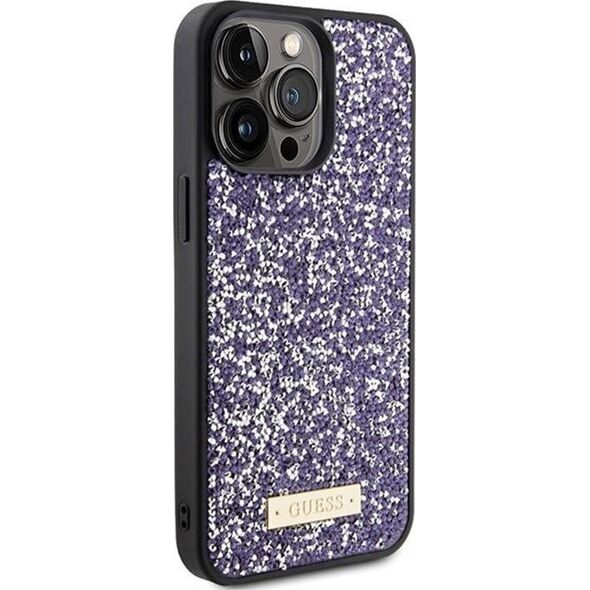 Guess Guess GUHCP15LPFGSBSP iPhone 15 Pro 6.1" fioletowy/purple hardcase Rhinestone Metal Logo