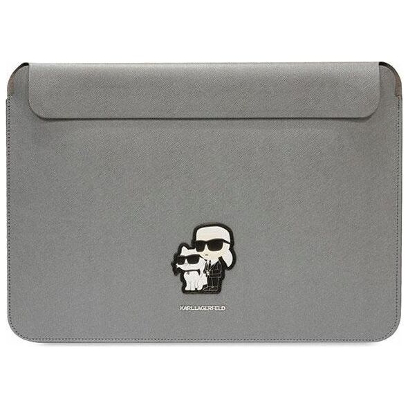 Karl Lagerfeld Karl Lagerfeld Sleeve KLCS16SAKCPMG 16" srebrny/silver Saffiano Karl&Choupette