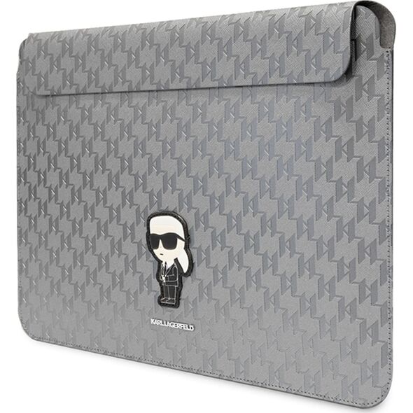 Karl Lagerfeld Karl Lagerfeld Sleeve KLCS14SAKHPKG 14" srebrny/silver Saffiano Monogram Ikonik