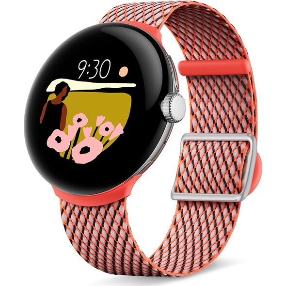 Google - Armband fur Smartwatch - 137-203 mm - korallefarben - fur Google Pixel Watch