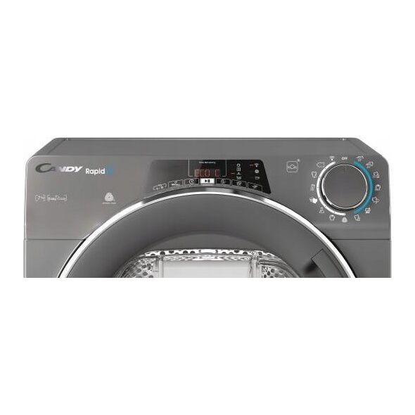 Power Color Candy | RO4 H7A2TCERX-S | Dryer Machine | Energy efficiency class A++ | Front loading | 7 kg | TFT | Depth 46.5 cm | Wi-Fi | Grey