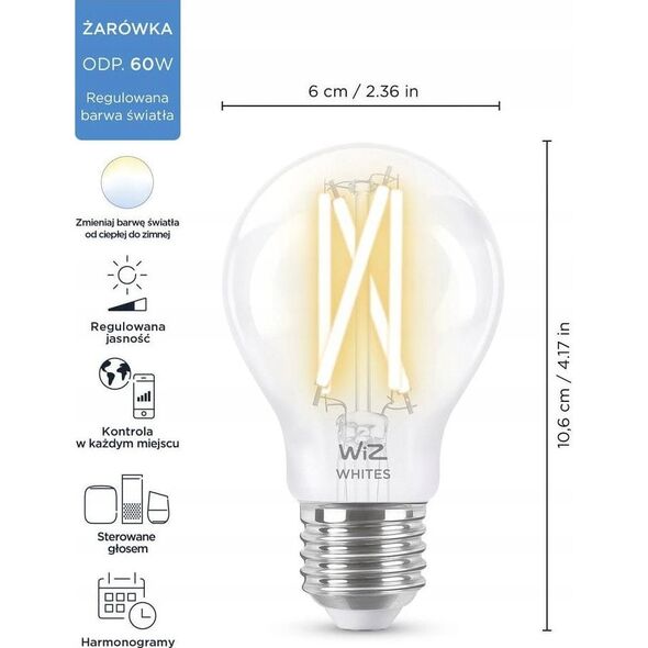 WiZ WiZ,Bulb,7W,2700-6500,A60,E27,1 pcs lightsource