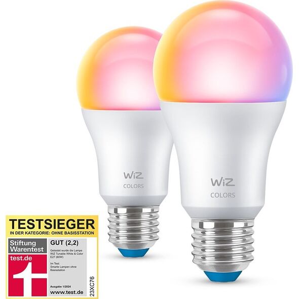 WiZ WiZ,Bulb,8,5W,2200-6500 (RGB),A60,E27,2 pcs lightsource