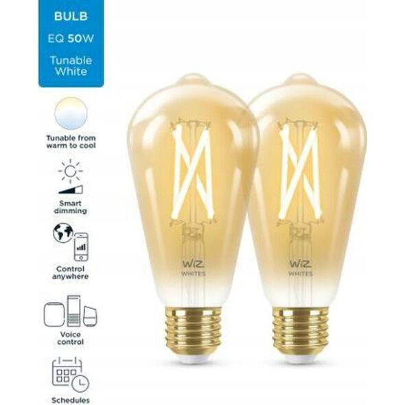 WiZ WiZ,ST64 Edison,7W,2000-5000,ST64,E27,2 pcs lightsource