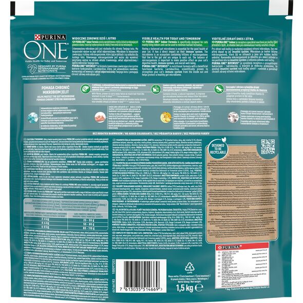 PURINA NESTLE PURINA One Bifensis Indoor Formula - sucha karma dla kota - 1,5 kg