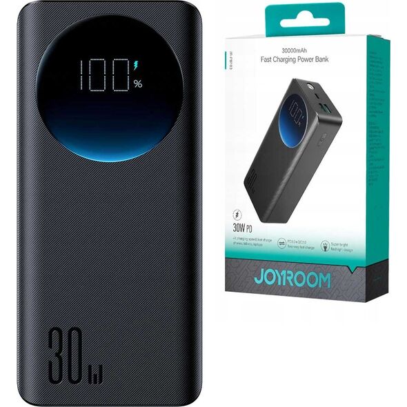 Powerbank Joyroom Joyroom JR-PBF03 30W 30000mAh + kabel USB-A - USB-C 0.25m czarny