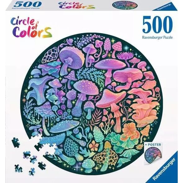 Ravensburger Puzzle 500 elementów Paleta kolorów Grzyby