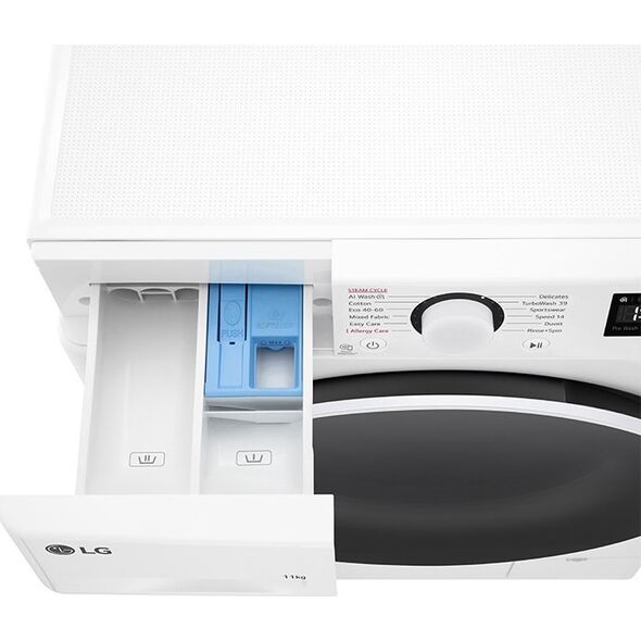 Pralka LG LG | F4WR511S0W | Washing Machine | Energy efficiency class A | Front loading | Washing capacity 11 kg | 1400 RPM | Depth 56.5 cm | Width 60 cm | Display | LED | Steam function | Direct drive | White
