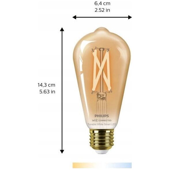 Philips Philips Smart filament bursztynowa E27 ST64 7 W (50 W), WW-CW