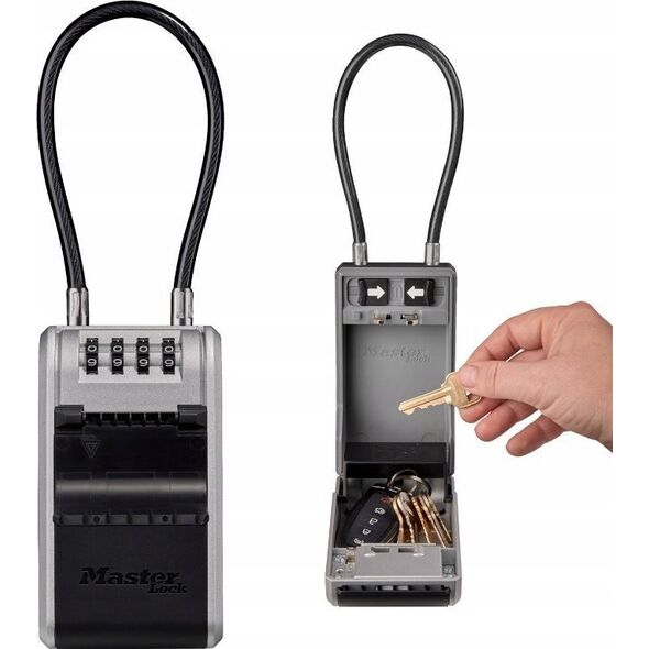 MasterLock Kasetka na klucze z zamkiem szyfrowym i elastycznš szeklš kablowš