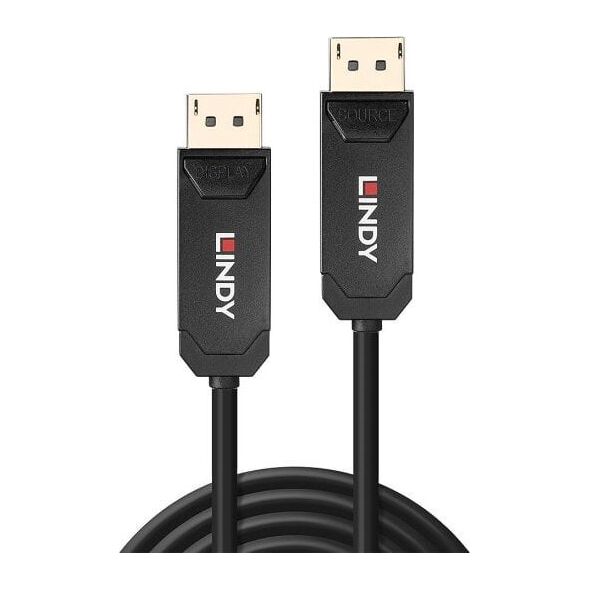 Kabel Lindy Cable Lindy Fibre Optic Hybrid DP 2.0 20m Black