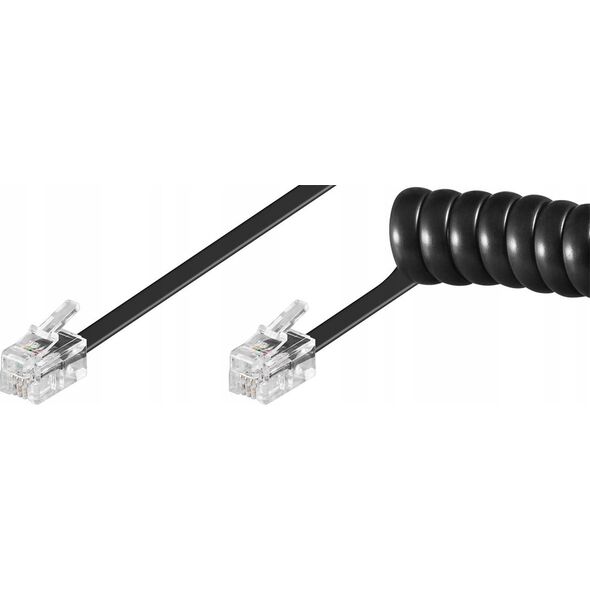 PremiumCord PremiumCord Kabel telefonní sluchátkový kroucený 4 žíly 2m - černý