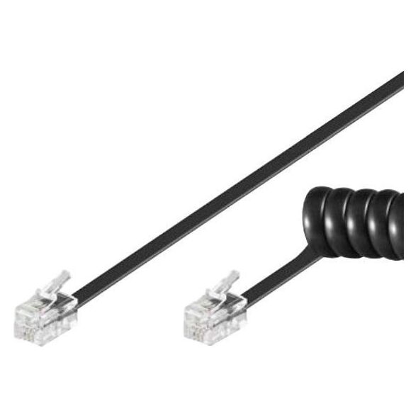 PremiumCord PremiumCord Kabel telefonní sluchátkový kroucený 4 žíly 2m - černý