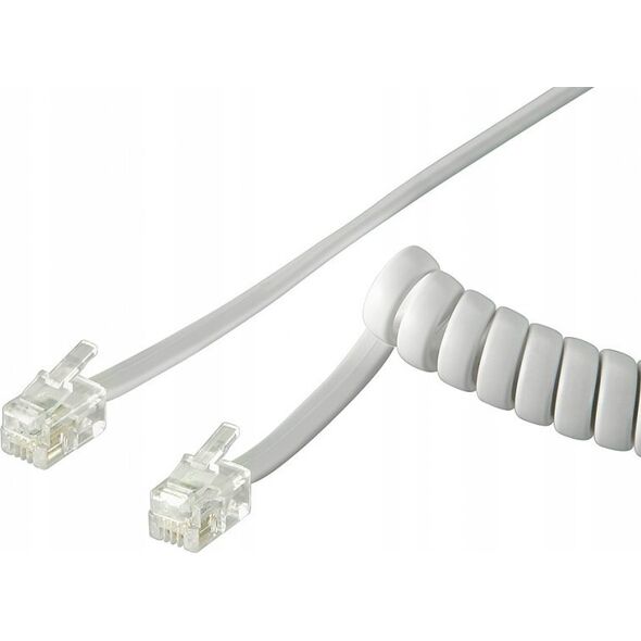 PremiumCord PremiumCord Kabel telefonní sluchátkový kroucený 4 žíly 4m - bílý
