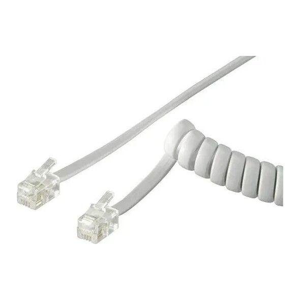 PremiumCord PremiumCord Kabel telefonní sluchátkový kroucený 4 žíly 4m - bílý
