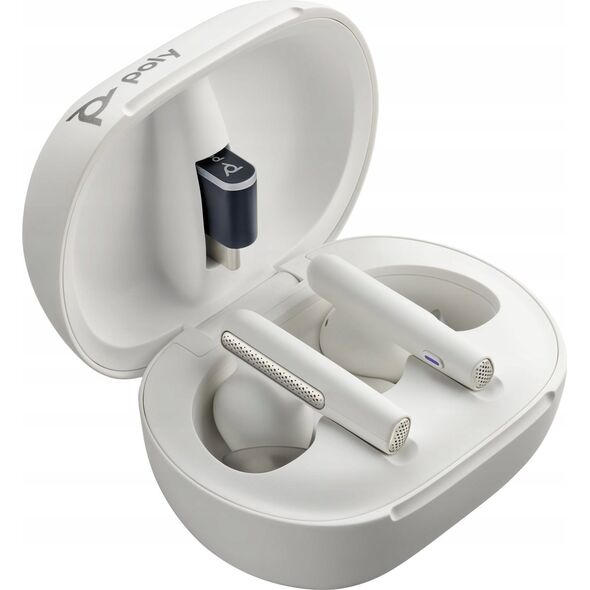 Słuchawki Poly  Voyager Free 60+ UC Białe +BT700 USB-A Adapter +Touchscreen Charge Case (7Y8G5AA)