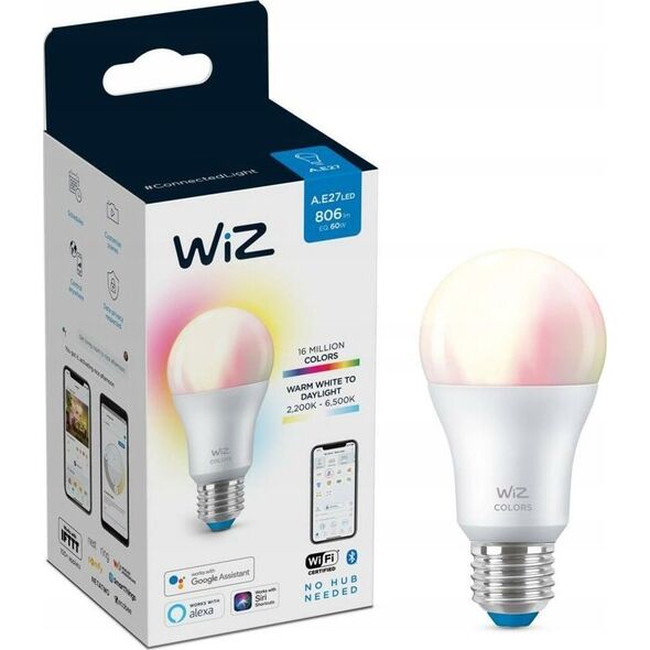 WiZ WiZ,Bulb,8,5W,2200-6500 (RGB),A60,E27,1 pcs lightsource