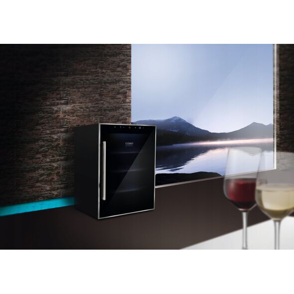 Chłodziarka do wina Caso Caso | Wine cooler | WineComfort 24 | Energy efficiency class G | Bottles capacity 24 bottles | Cooling type Compressor technology | Juodas