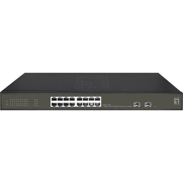 Switch LevelOne LevelOne Switch 16x GE GES-2118P 2xGSFP 19" 230W 16xPoE+