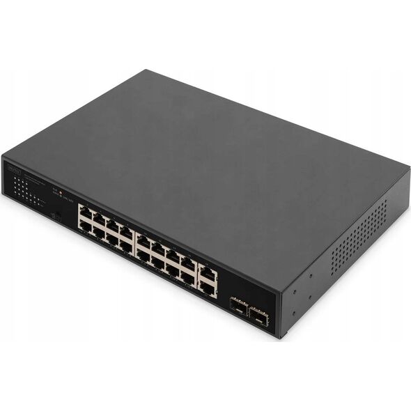 Switch Digitus DIGITUS Switch 16+2Port 2Gigabit SFP PoE schwarz