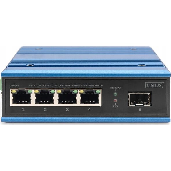 Switch Digitus DIGITUS Switch Ind. 4-Port 10/100 blau