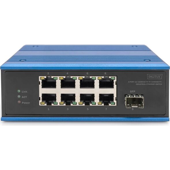 Switch Digitus DIGITUS Switch Ind. 8-Port 10/100 Unmanaged blau