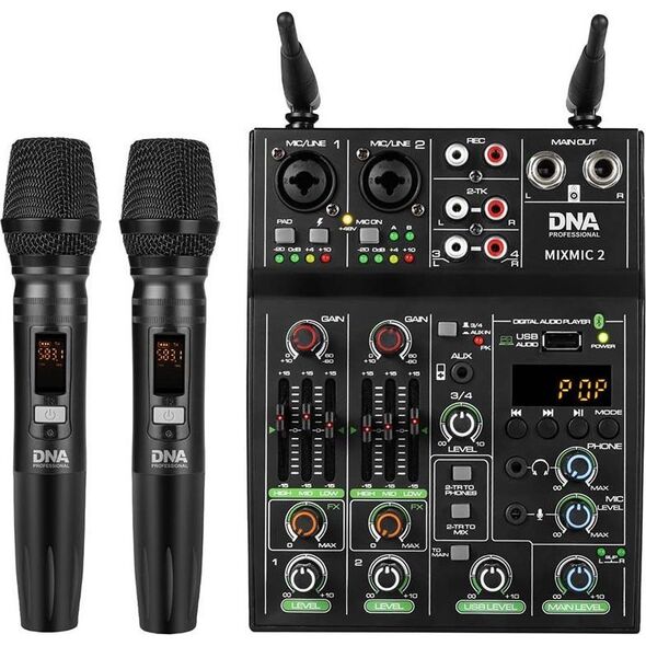 Mikrofon DNA DNA MIXMIC 2 mikser audio USB Bluetooth + mikrofony bezprzewodowe zestaw