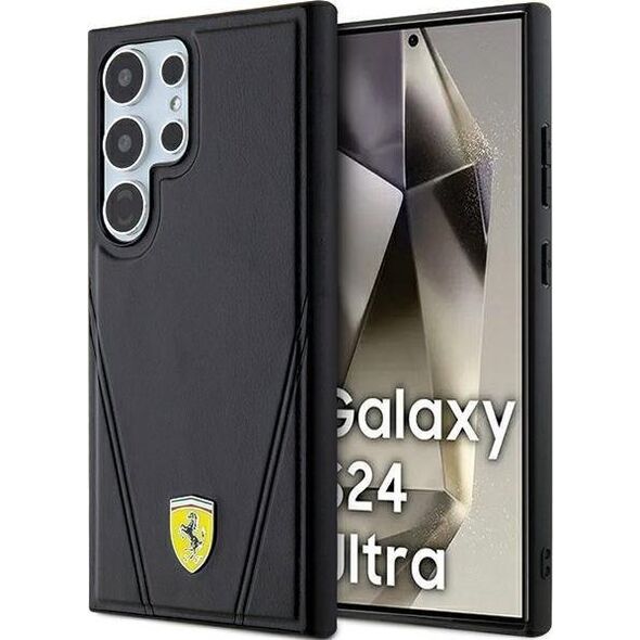 Ferrari Ferrari FEHMS24LP3BAK S24 Ultra S928 czarny/black hardcase Hot Stamp V Lines MagSafe