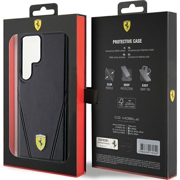 Ferrari Ferrari FEHMS24LP3BAK S24 Ultra S928 czarny/black hardcase Hot Stamp V Lines MagSafe