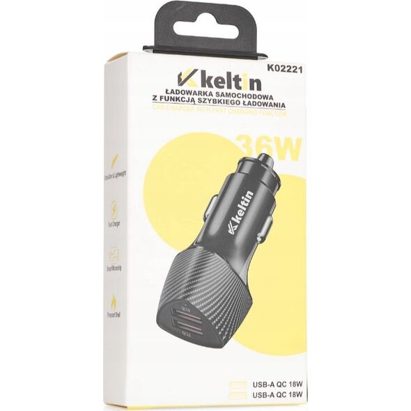Ładowarka KELTIN Ładowarka samochodowa z funkcją szybkiego ładowania QC3.0 36W 7,2A (100)