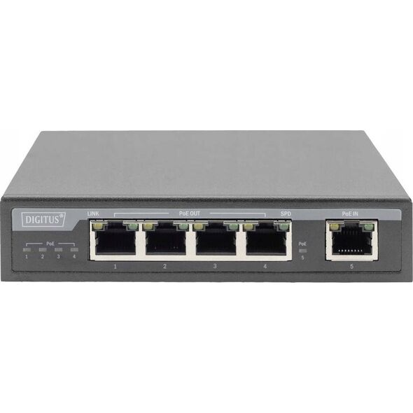 Digitus DIGITUS 4-Port Gigabit 4PPoE Extender, 802.3at, 60 W