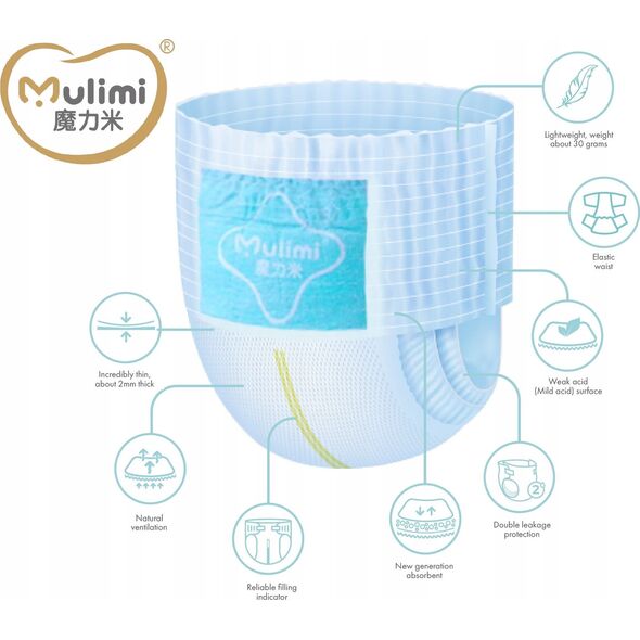 MULIMI Pieluchomajtki MULIMI diapers-pants Pull-ups XXXL, 17+kg, 34 pcs