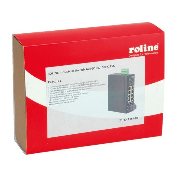 Switch Roline Switch przemysłowy ROLINE, 6x RJ-45 i 2x RJ-45 lub SC, niezarządzalny