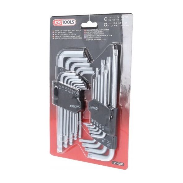 Intel L-raktų šešiakampių ir Torx komplektas, 22 vnt., KS Tools
