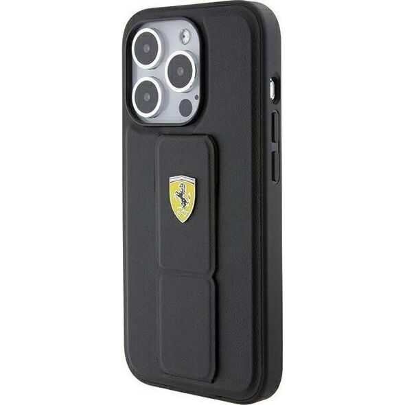 Ferrari Ferrari FEHCP15LGSPSIK iPhone 15 Pro 6.1" czarny/black hardcase Grip Stand Metal Logo