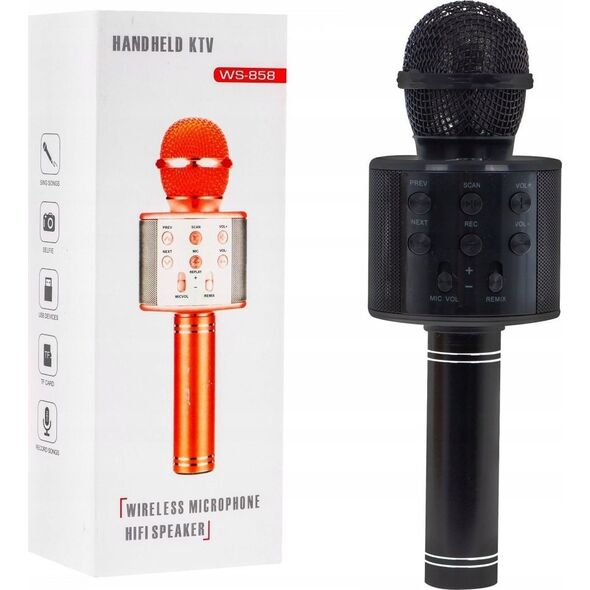 Mikrofon Karaoke Z Głośnikiem Czarny