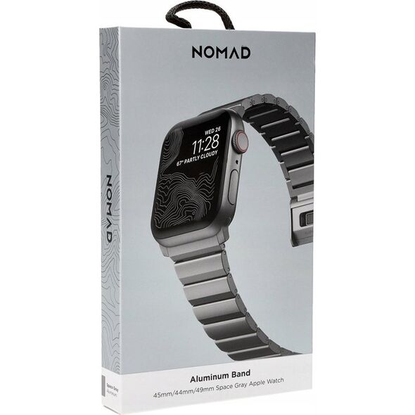 Nomad Nomad Aluminum Band, space grey - AW Ultra 2/1(49mm) 9/8/7 (45mm)/6/SE/5/4 (44mm)/3/2/1 (42mm)